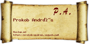 Prokob András névjegykártya